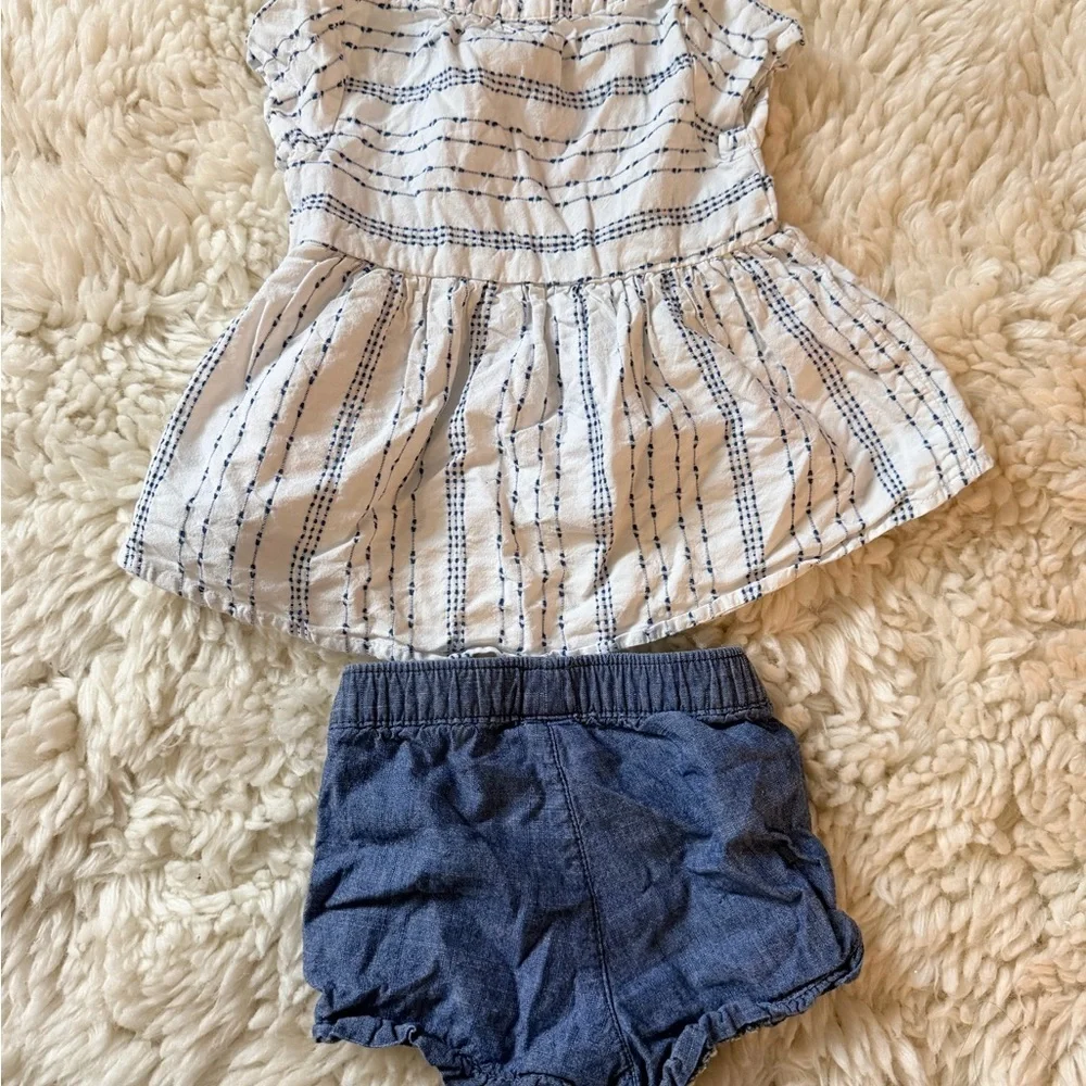 OshKosh B'gosh White and Blue Kids Matching Set